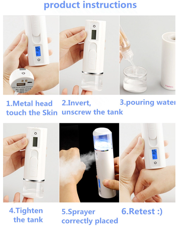 Rechargeable Electronic Skin Care Devices Cool Nano Facial Mist Spray