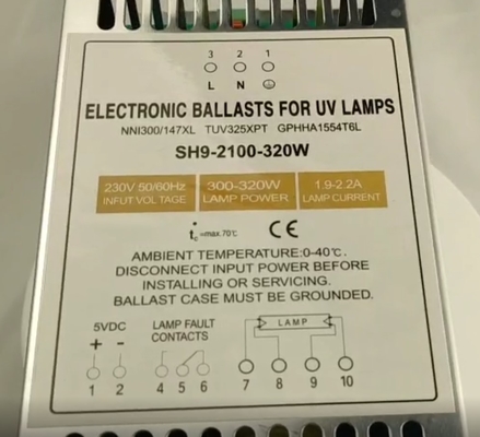 320W Dimming Electronic UVC Ballast For Double Amalgam Germicidal Lamp Reactor