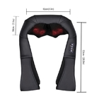 Black PU Cover Portable Neck Massager 4D Kneading With Red Light Warm Massage supplier